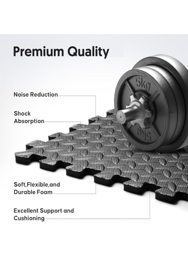 FAYET EVA Foam Interlocking Floor Mats, Double Sided Anti-Slip Puzzle Tiles with Border Edges, Cushioned Waterproof Floor Padding for Home, Living Room, Garage, Kids Play Area, Yoga and Pilates（30*30cm) - Image 2